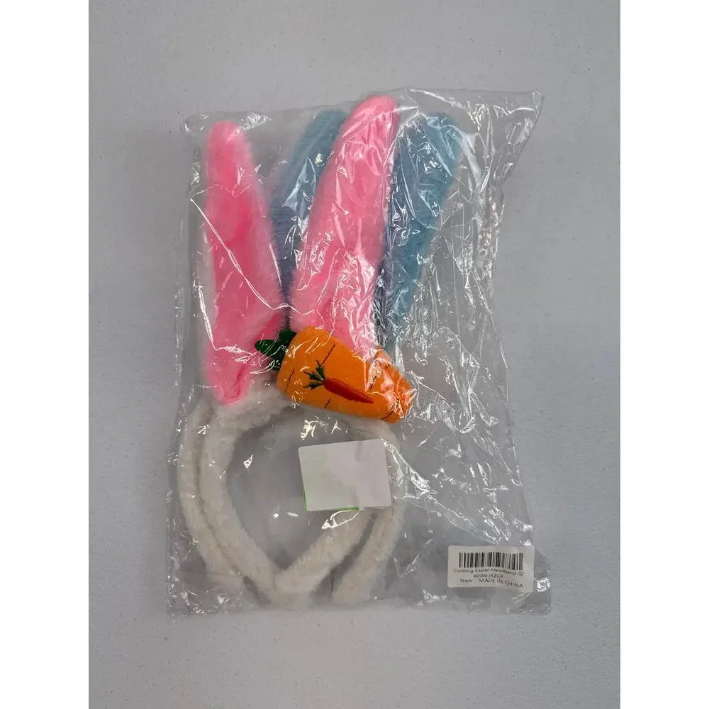 Bunny Ears Headband,Plush Muticolor Easter Rabbit Ears 2 Pack